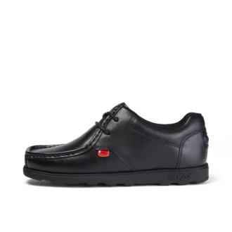 Fragma Lace de piel para jóvenes, negro