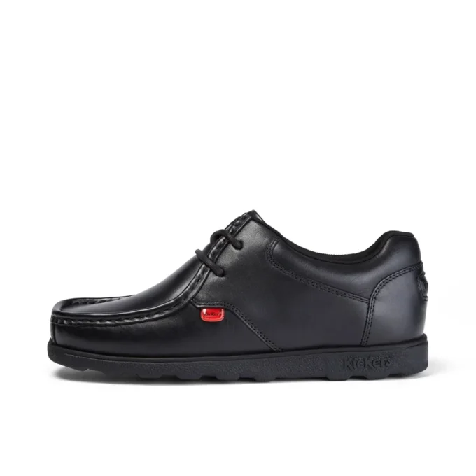 Fragma Lace de piel para jóvenes, negro