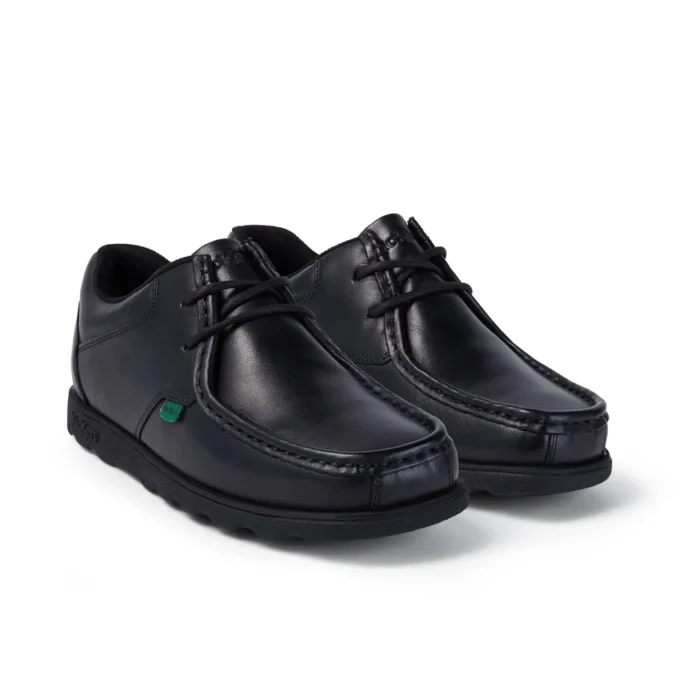 Fragma Lace de piel para jóvenes, negro