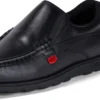 Fragma Slip de cuero para jóvenes, negro