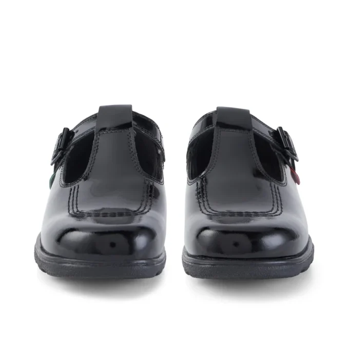 Fragma T-Buckle de charol negro para mujer