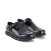Fragma T-Buckle de charol negro para mujer
