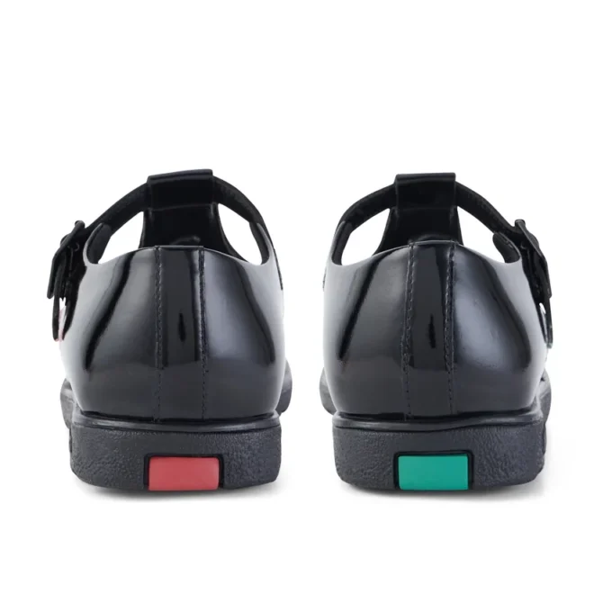Fragma T-Buckle de charol negro para mujer
