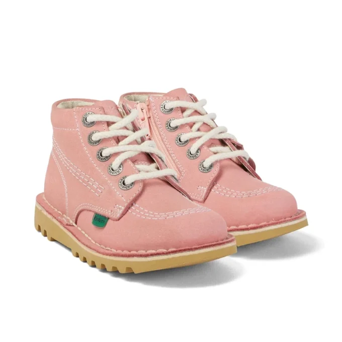 Infantil Unisex Kick Hi Zip Nubuck Rosa claro