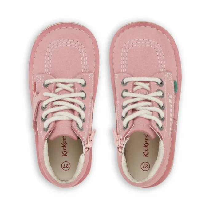 Infantil Unisex Kick Hi Zip Nubuck Rosa claro