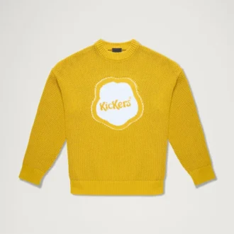Jersey clásico de punto jacquard amarillo unisex para adultos de Kickers