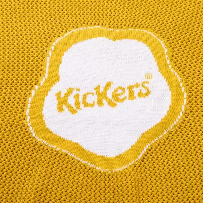 Jersey clásico de punto jacquard amarillo unisex para adultos de Kickers