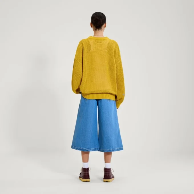 Jersey clásico de punto jacquard amarillo unisex para adultos de Kickers