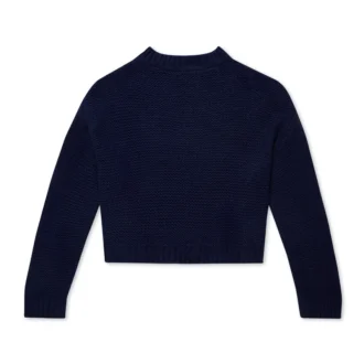 Jersey de punto de cuello barco y manga ancha Kickers para mujer, azul marino