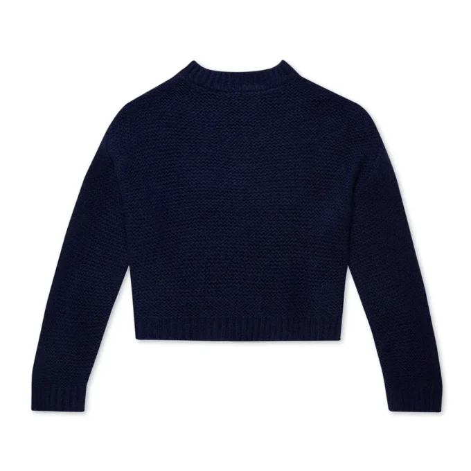 Jersey de punto de cuello barco y manga ancha Kickers para mujer, azul marino