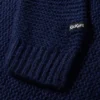 Jersey de punto de cuello barco y manga ancha Kickers para mujer, azul marino