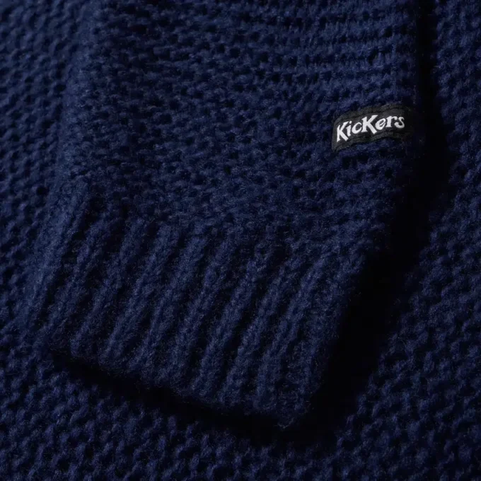 Jersey de punto de cuello barco y manga ancha Kickers para mujer, azul marino