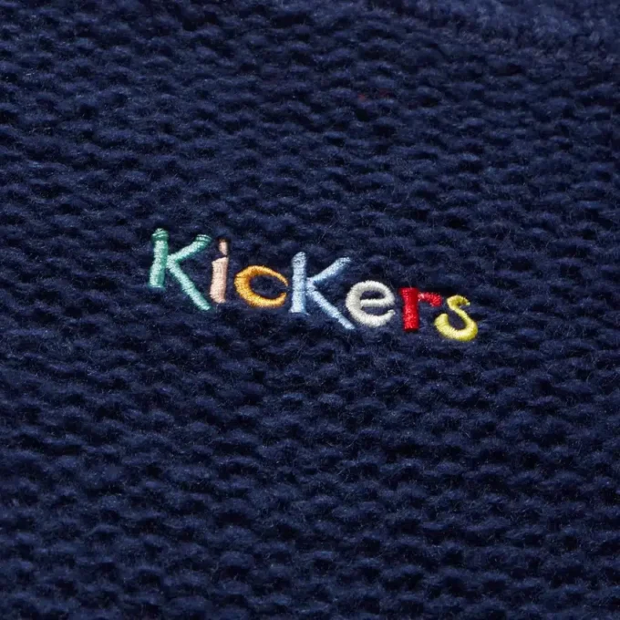 Jersey de punto de cuello barco y manga ancha Kickers para mujer, azul marino