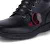 Kelland Hi de cuero negro unisex para jóvenes