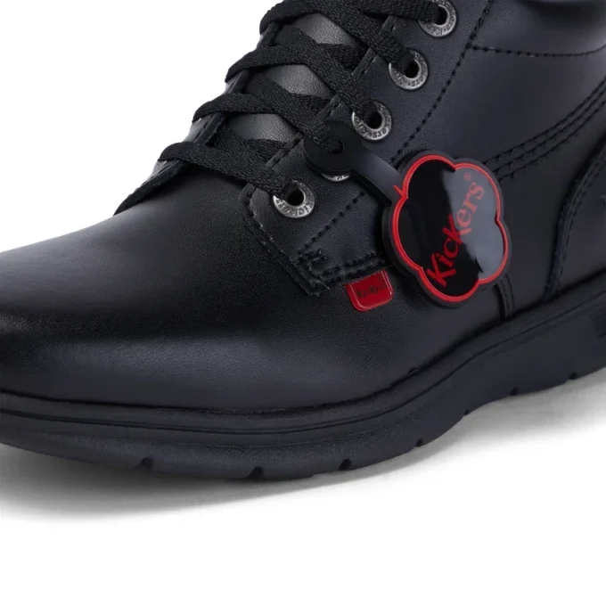 Kelland Hi de cuero negro unisex para jóvenes