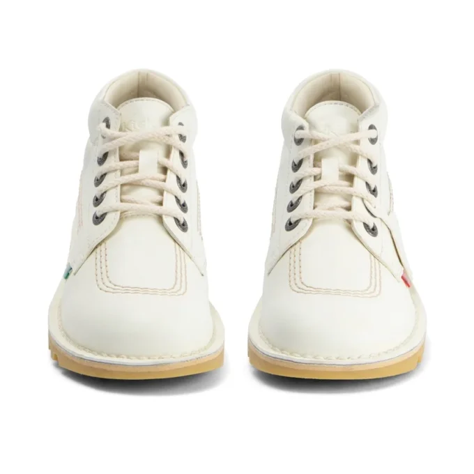 Kick Hi de cuero alternativo para adultos unisex, color blanco