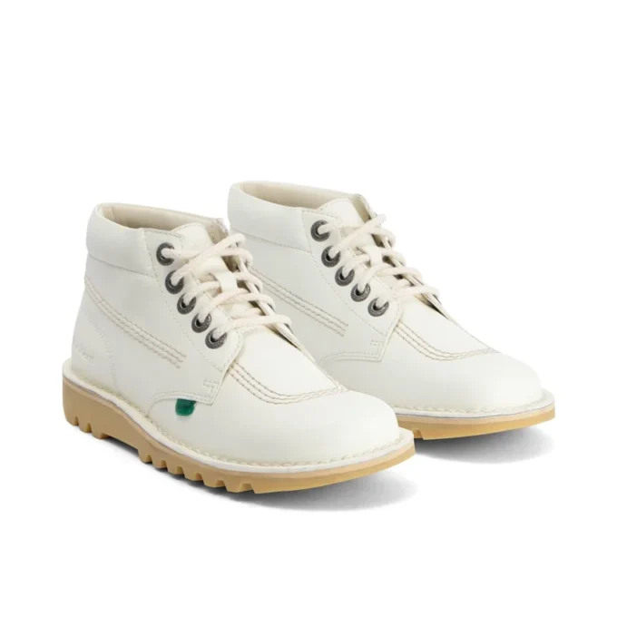 Kick Hi de cuero alternativo para adultos unisex, color blanco