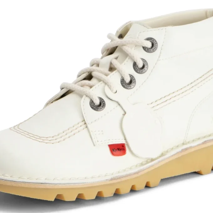 Kick Hi de cuero alternativo para adultos unisex, color blanco