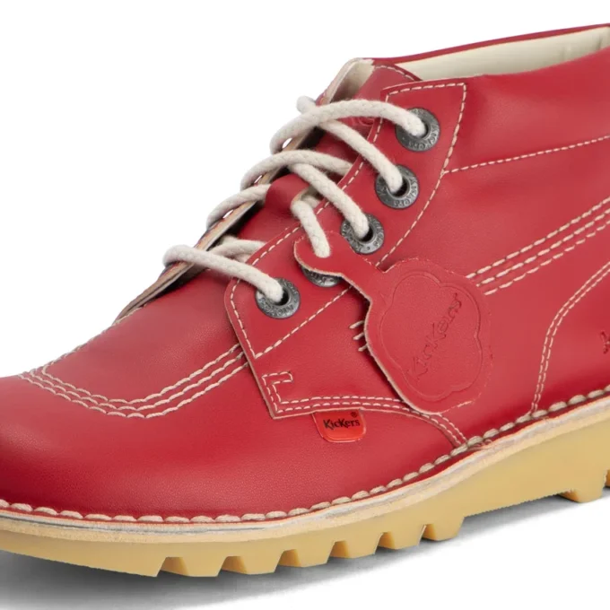 Kick Hi de cuero alternativo para adultos unisex, rojo