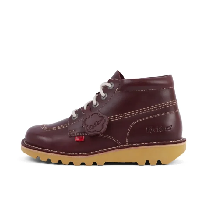 Kick Hi de cuero alternativo para adultos unisex, rojo oscuro