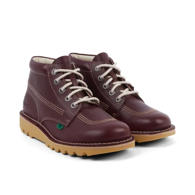 Kick Hi de cuero alternativo para adultos unisex, rojo oscuro