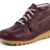 Kick Hi de cuero alternativo para adultos unisex, rojo oscuro