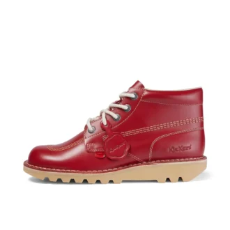 Kick Hi de cuero para hombre, color rojo