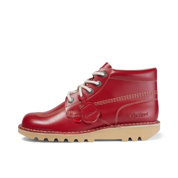 Kick Hi de cuero para hombre, color rojo