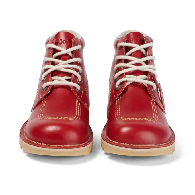 Kick Hi de cuero para hombre, color rojo