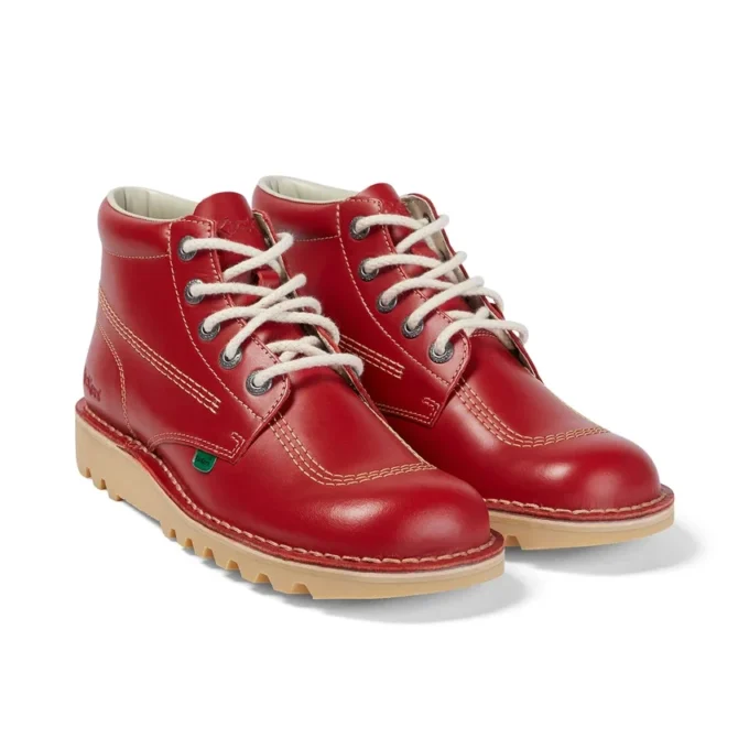 Kick Hi de cuero para hombre, color rojo
