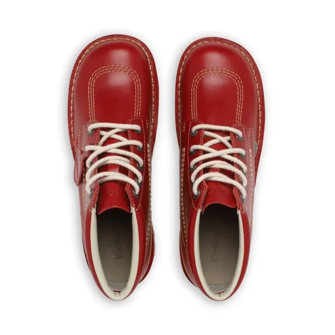 Kick Hi de cuero para hombre, color rojo
