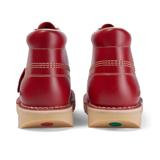 Kick Hi de cuero para hombre, color rojo