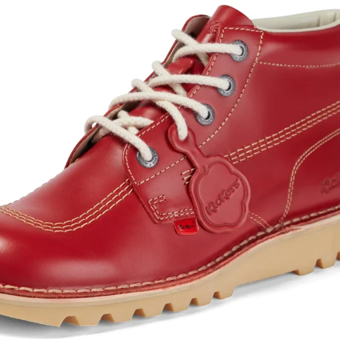 Kick Hi de cuero para hombre, color rojo