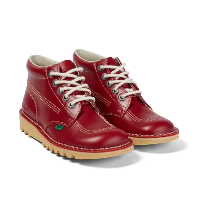 Kick Hi de cuero rojo para mujer