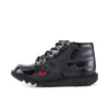 Kick Hi Hi Zip de charol para niños y niñas, negro