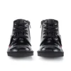 Kick Hi Hi Zip de charol para niños y niñas, negro