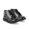 Kick Hi Hi Zip de charol para niños y niñas, negro