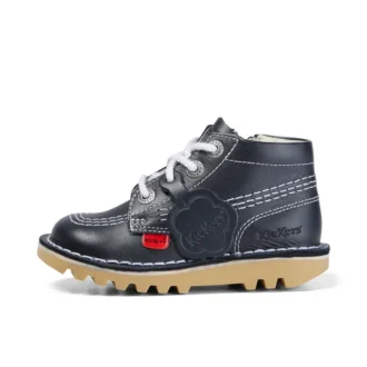 Kick Hi Hi Zip de cuero para niños unisex azul marino