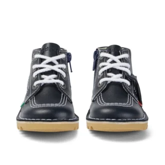 Kick Hi Hi Zip de cuero para niños unisex azul marino