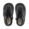Kick Hi Hi Zip de cuero para niños unisex, negro/blanco
