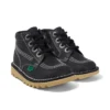 Kick Hi Hi Zip de cuero para niños unisex, negro/blanco