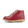 Kick Hi Hi Zip de cuero para niños, unisex, rojo