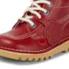 Kick Hi Hi Zip de cuero para niños, unisex, rojo