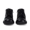 Kick Hi Hi Zip de piel alternativa para niños unisex, negro