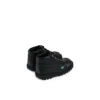 Kick Hi Hi Zip de piel alternativa para niños unisex, negro