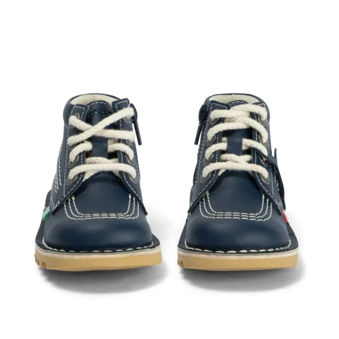Kick Hi Hi Zip de piel sintética para niños, unisex, azul marino