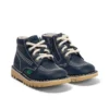 Kick Hi Hi Zip de piel sintética para niños, unisex, azul marino