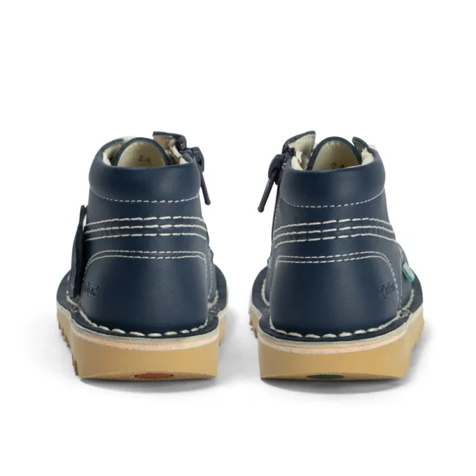 Kick Hi Hi Zip de piel sintética para niños, unisex, azul marino