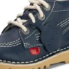 Kick Hi Hi Zip de piel sintética para niños, unisex, azul marino