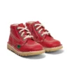 Kick Hi Hi Zip de piel sintética para niños unisex, rojo